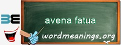 WordMeaning blackboard for avena fatua